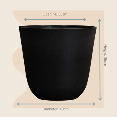 Pot Palermo zwart D40 x H36